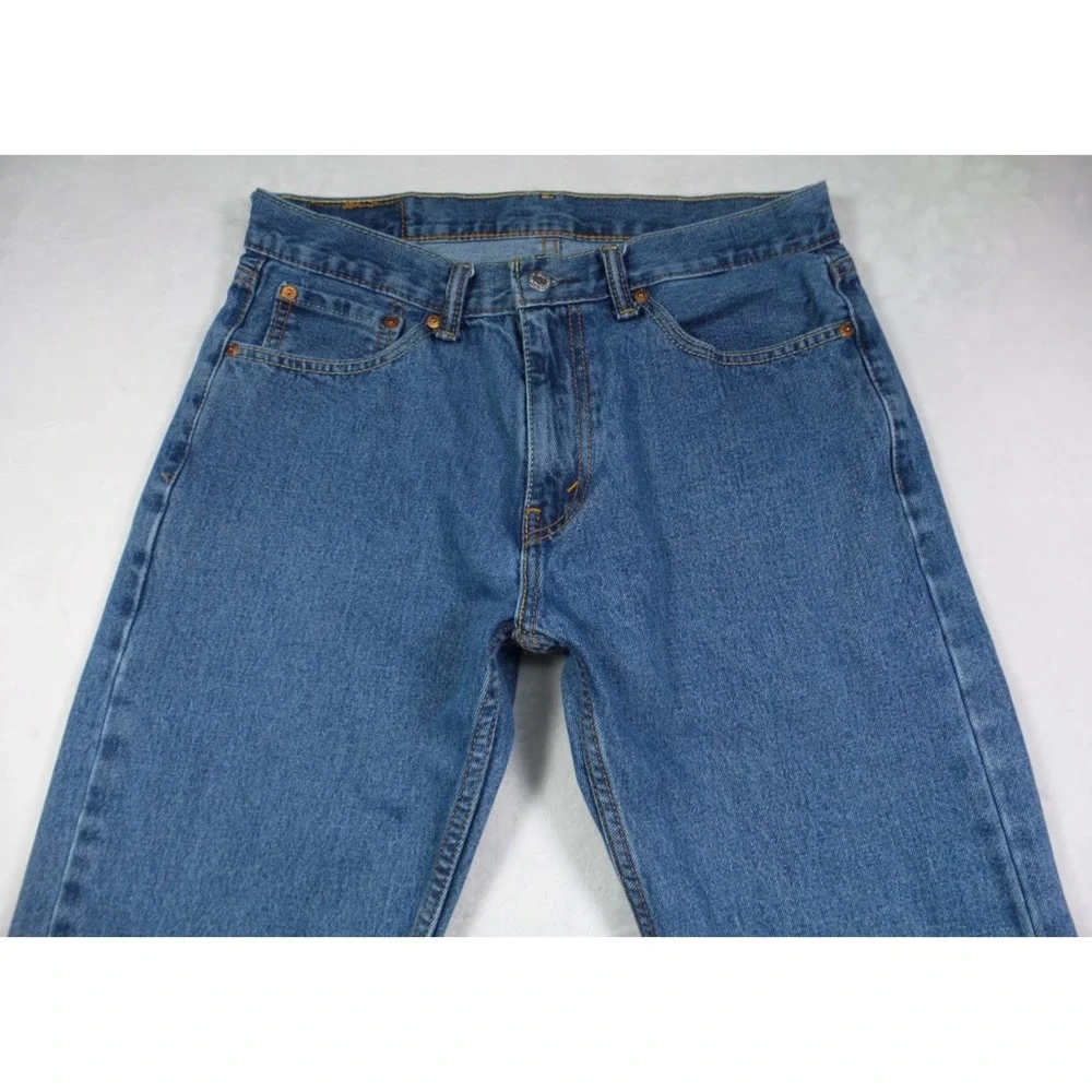 Levis 505 Mens Jeans 32 x 29 Blue Denim Straight Leg Regular Fit Mid Rise
